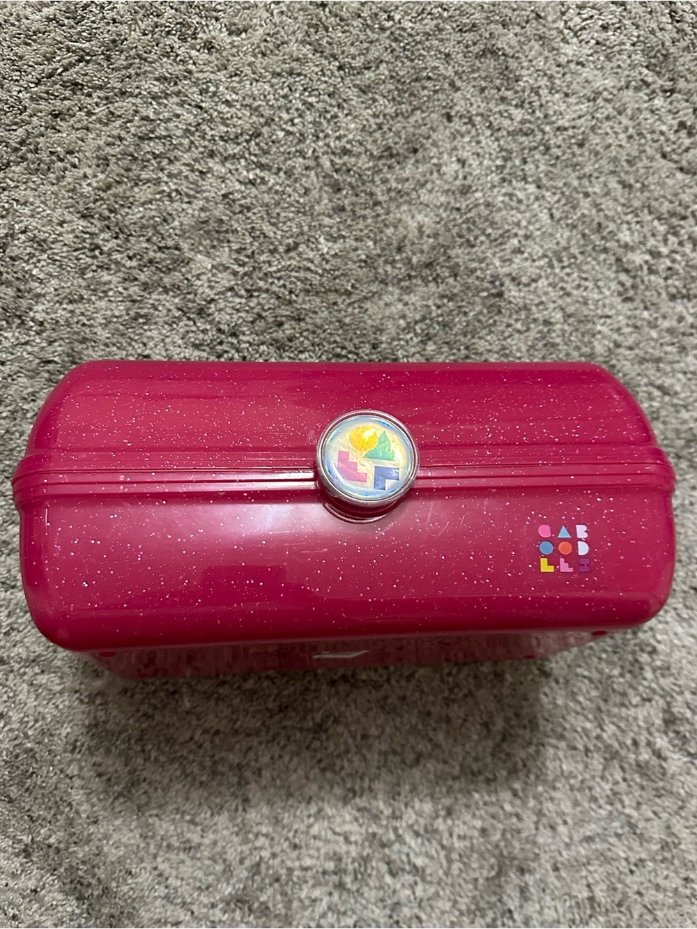 Caboodles Sparkle Magenta Pink Storage Case with Colorful Emblem